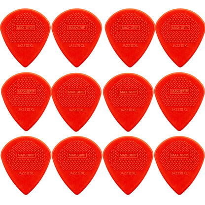 Jim Dunlop MAX-GRIP Jazz III XL ギターピック 12枚入り