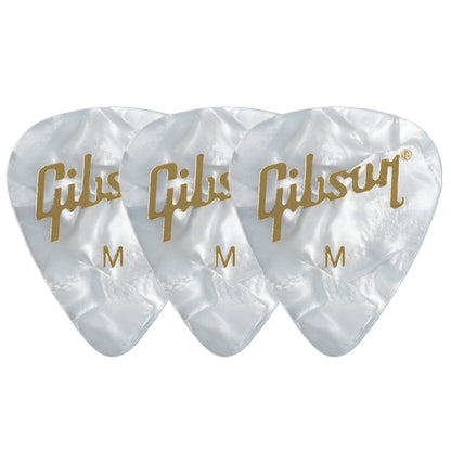 Gibson Pearloid White Celluloid ギターピック APRW12-74  3枚入り