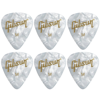 Gibson Pearloid White Celluloid ギターピック APRW12-74  6枚入り