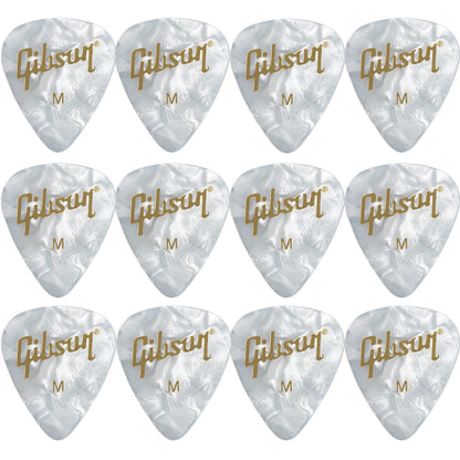 Gibson Pearloid White Celluloid ギターピック APRW12-74  12枚入り