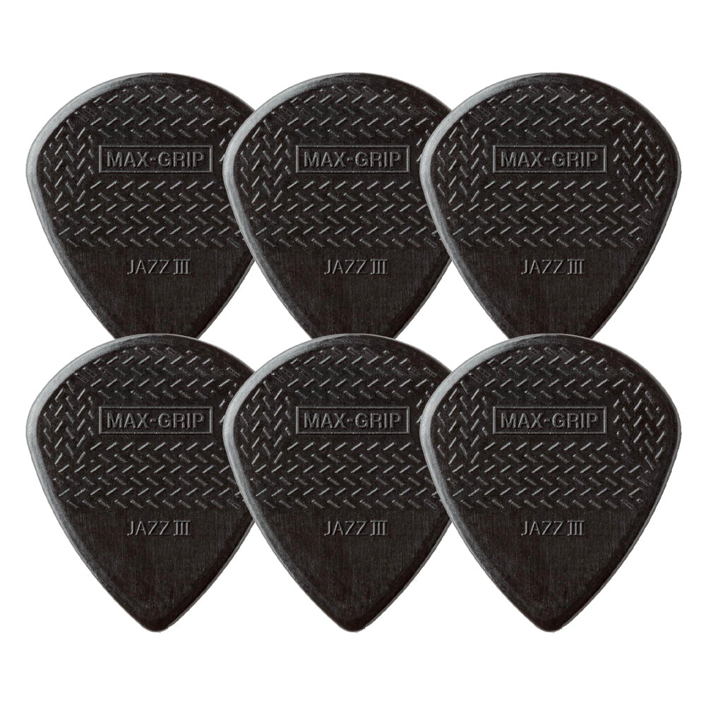 Jim Dunlop ジム ダンロップ 471R MAX-GRIP JAZZ III ギターピック 6枚入り