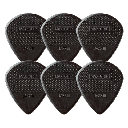 Jim Dunlop ジム ダンロップ 471R MAX-GRIP JAZZ III ギターピック 6枚入り