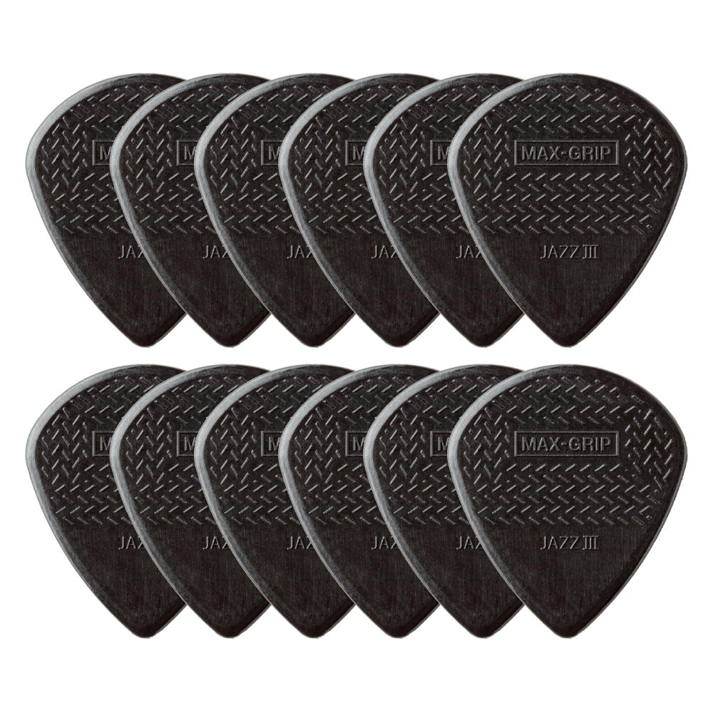 Jim Dunlop ジム ダンロップ 471R MAX-GRIP JAZZ III ギターピック 12枚入り
