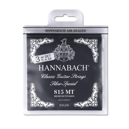 HANNABACH ハナバッハ 銀メッキ巻きクラシックギター弦 ナイロンセット弦 単品弦 ハーフセットクラシック 815シリーズ ミディアムテンション ハイテンション ナイロン弦 ドイツ製