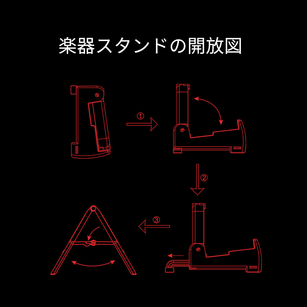 AROMA アロマ AGS-02 ギタースタンド 折りたたみ式