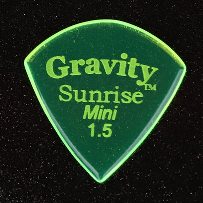 Gravity Sunrise Mini ギターピック ジャズタイプ GSUM15P  fluorescent green 1枚入り