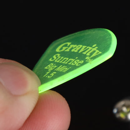 Gravity グラビティ Sunrise big mini ギターピック GSUB15P green 滑り止め耐久性 1枚入り