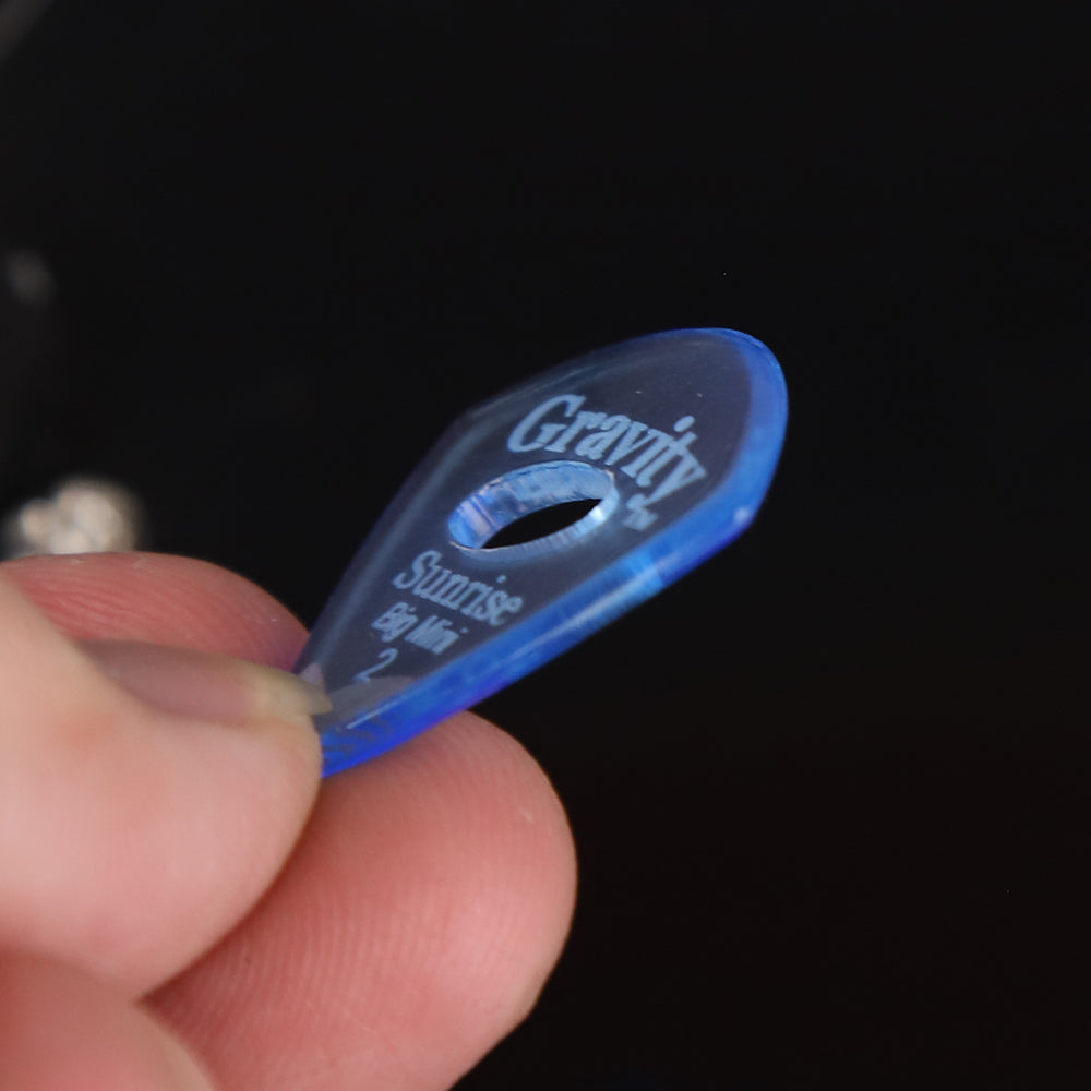 Gravity グラビティ Sunrise big mini ギターピック GSUB2PE  blue 楕円穴デザイン 滑り止め耐久性 1枚入り
