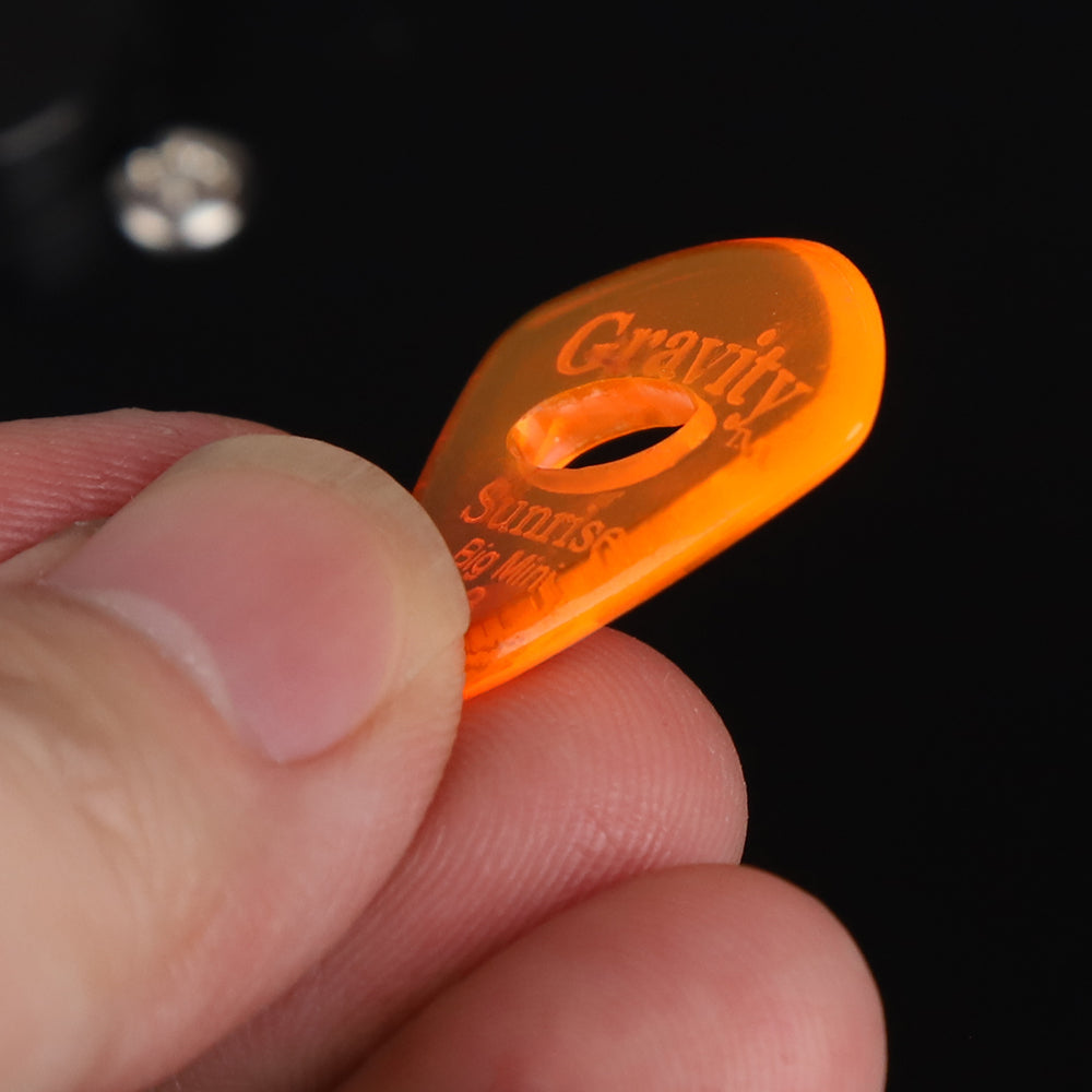 Gravity グラビティ Sunrise big mini ギターピック  GSUB3PE orange 楕円孔デザイン滑り止め耐久性 1枚入り