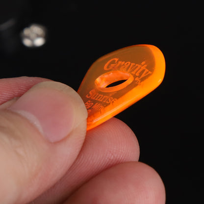 Gravity グラビティ Sunrise big mini ギターピック  GSUB3PE orange 楕円孔デザイン滑り止め耐久性 1枚入り