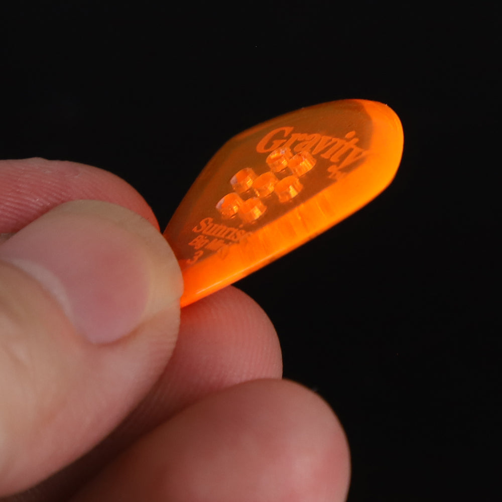 Gravity グラビティ Sunrise big mini ギターピック GSUB3PM  orange  多孔デザイン 滑り止め耐久性 1枚入り