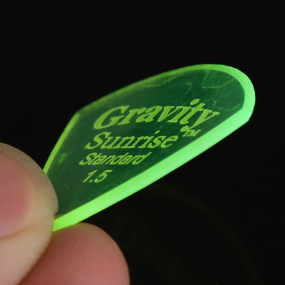 Gravity グラビティ Sunrise Standard ギターピック GSUS15M  fluorescent green滑り止め耐久性 1枚入り