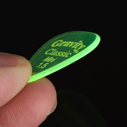 Gravity グラビティClassic Mini ギターピック JAZZ GCLM15P  fluorescent green 1枚入り