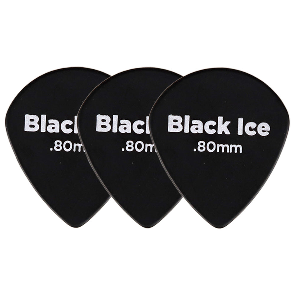D'Addario Black Ice Jazzギターピック 3枚入り ジャズタイプ Delrin製
