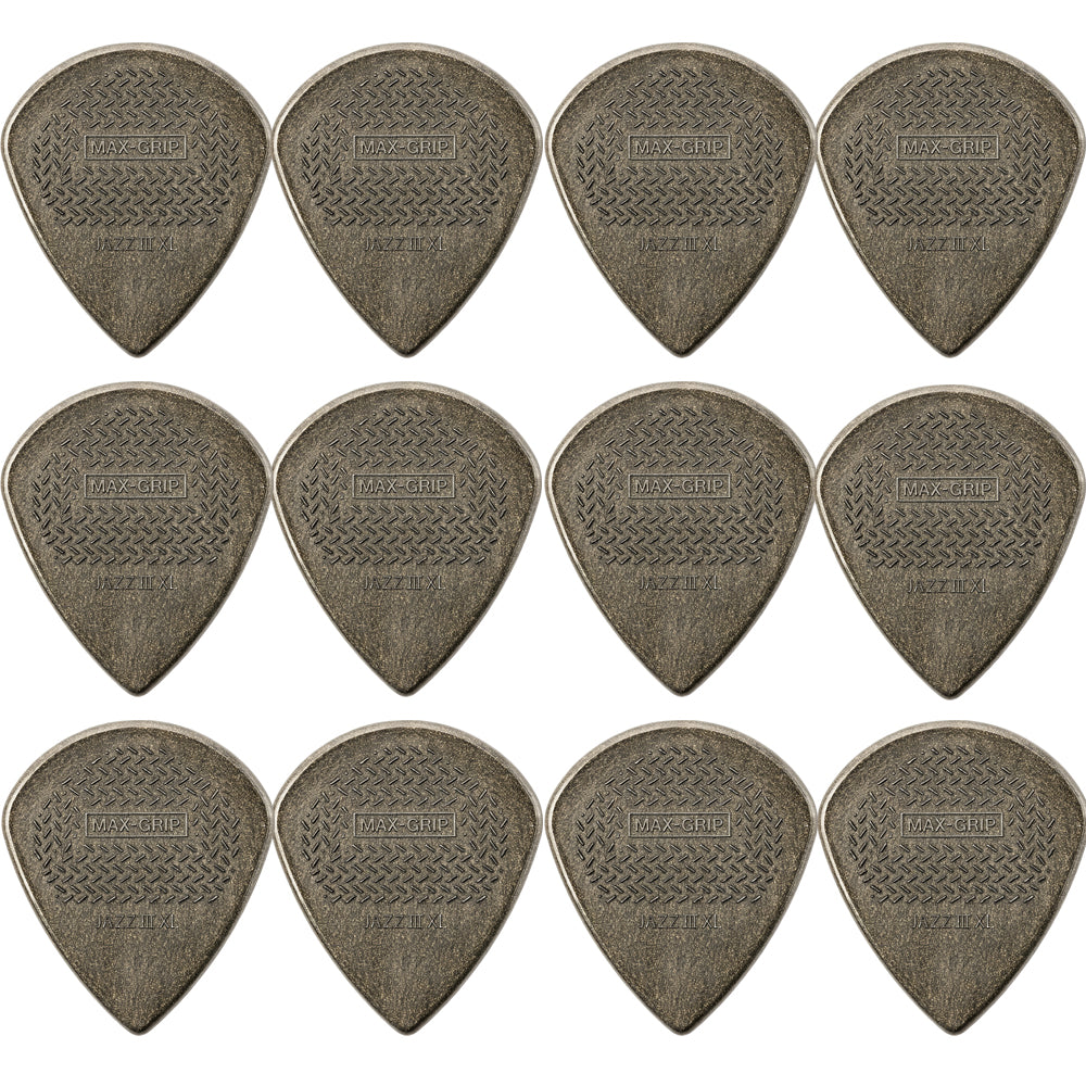 Jim Dunlop MAX-GRIP Jazz III XL ギターピック 12枚入り