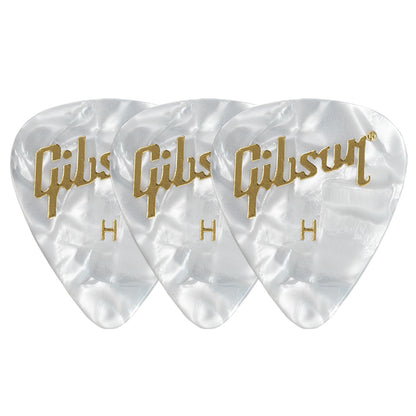 Gibson Pearloid White Celluloid ギターピック APRW12-74  3枚入り