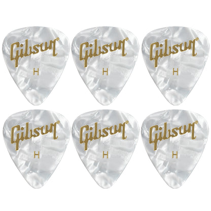 Gibson Pearloid White Celluloid ギターピック APRW12-74  6枚入り