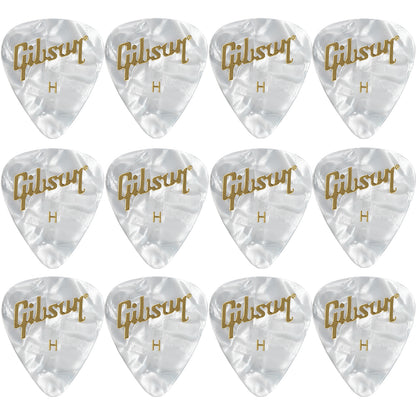 Gibson Pearloid White Celluloid ギターピック APRW12-74  12枚入り