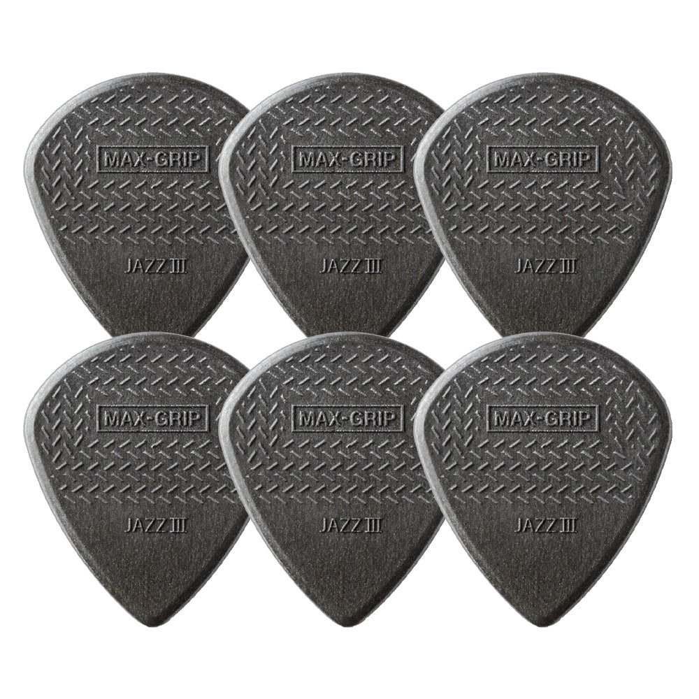 Jim Dunlop ジム ダンロップ 471R MAX-GRIP JAZZ III ギターピック 6枚入り