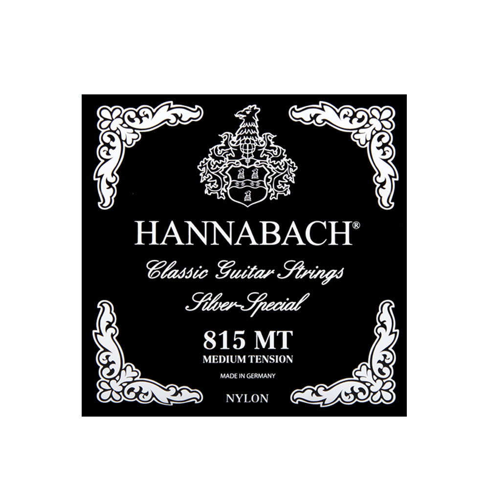 HANNABACH ハナバッハ 銀メッキ巻きクラシックギター弦 ナイロンセット弦 単品弦 ハーフセットクラシック 815シリーズ ミディアムテンション ハイテンション ナイロン弦 ドイツ製