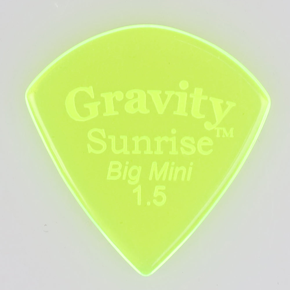 Gravity グラビティ Sunrise big mini ギターピック GSUB15P green 滑り止め耐久性 1枚入り