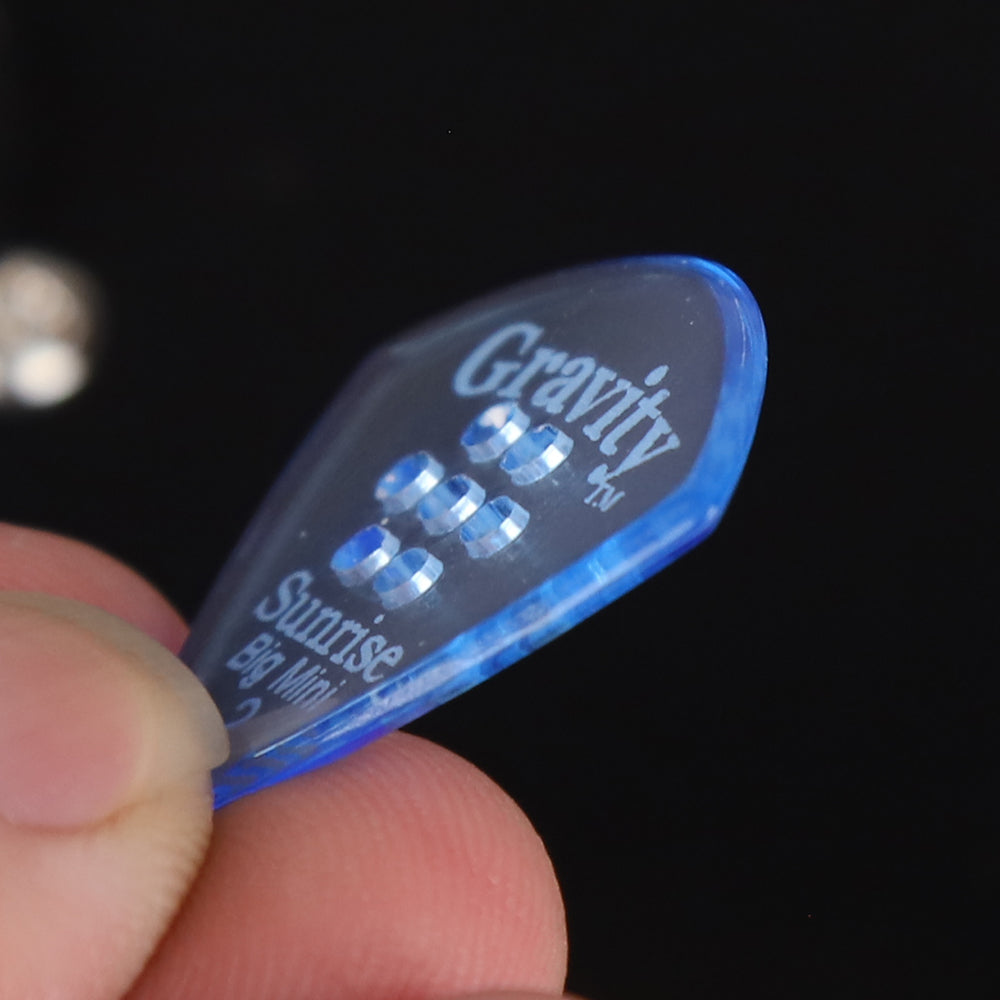 Gravity グラビティ Sunrise big mini ギターピック GSUB2PM  blue 多孔設計 滑り止め耐久性 1枚入り