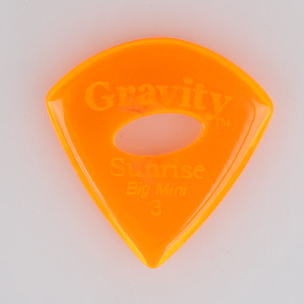 Gravity グラビティ Sunrise big mini ギターピック  GSUB3PE orange 楕円孔デザイン滑り止め耐久性 1枚入り