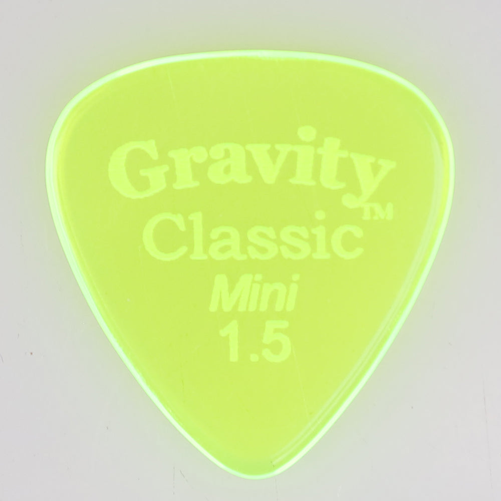 Gravity グラビティClassic Mini ギターピック JAZZ GCLM15P  fluorescent green 1枚入り