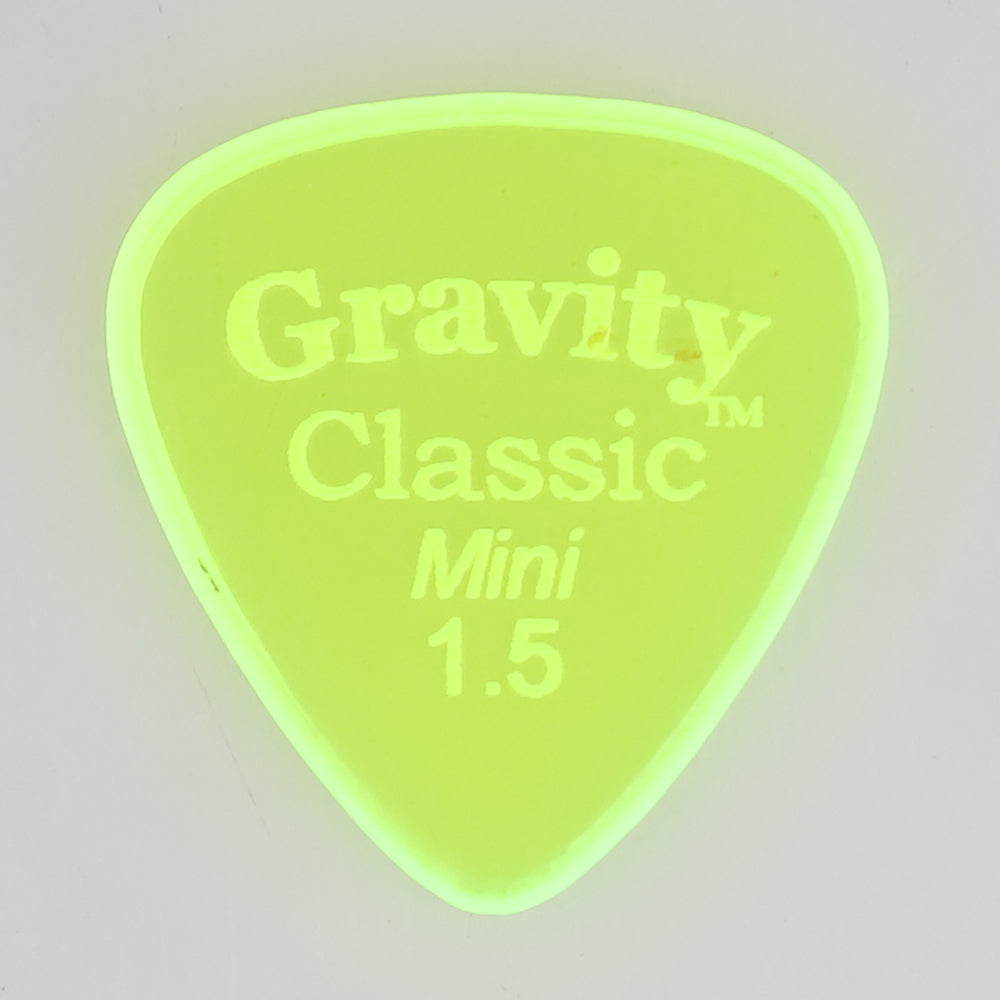 Gravity グラビティClassic Mini ギターピック JAZZ GCLM15M fluorescent green 1枚入り