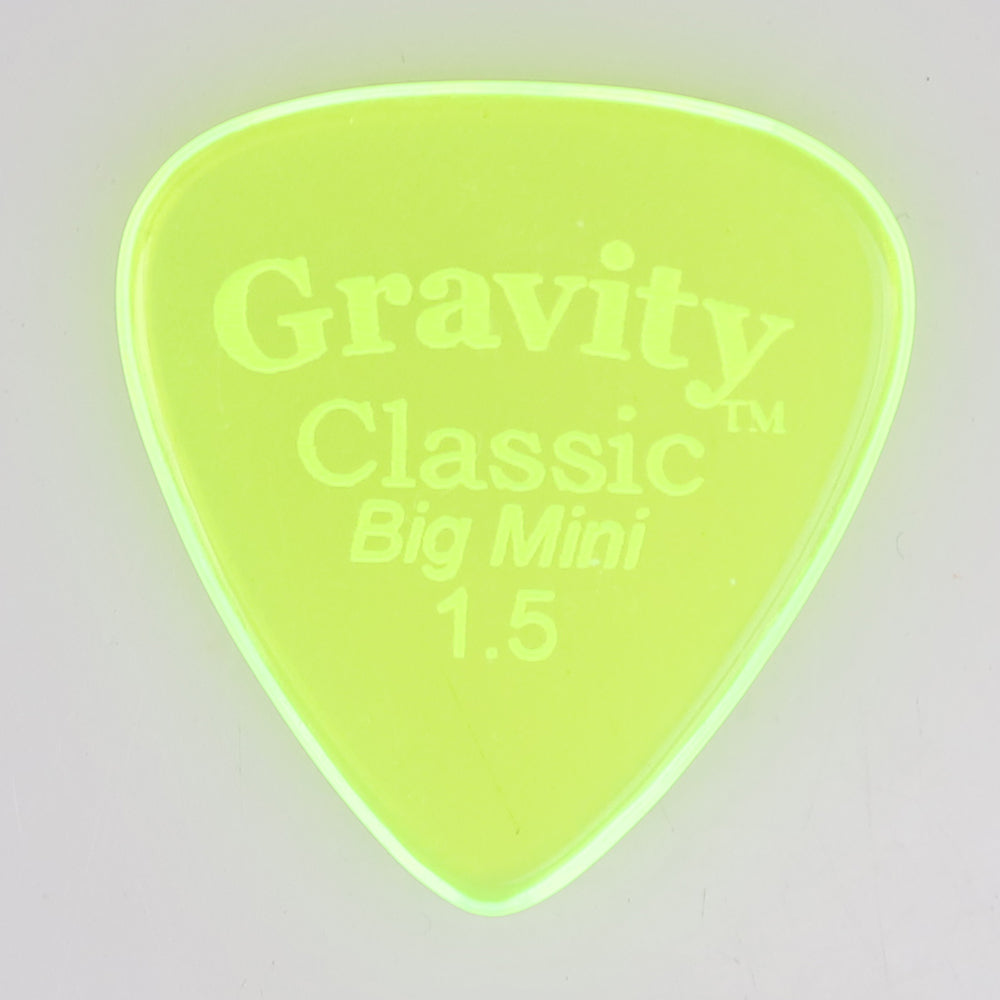 Gravity グラビティClassic big Mini ギターピック GCLB15P fluorescent green 1枚入り