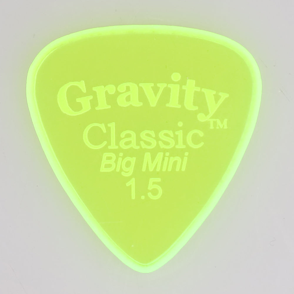 Gravity グラビティClassic big Mini ギターピックGCLB15M fluorescent green 1枚入り
