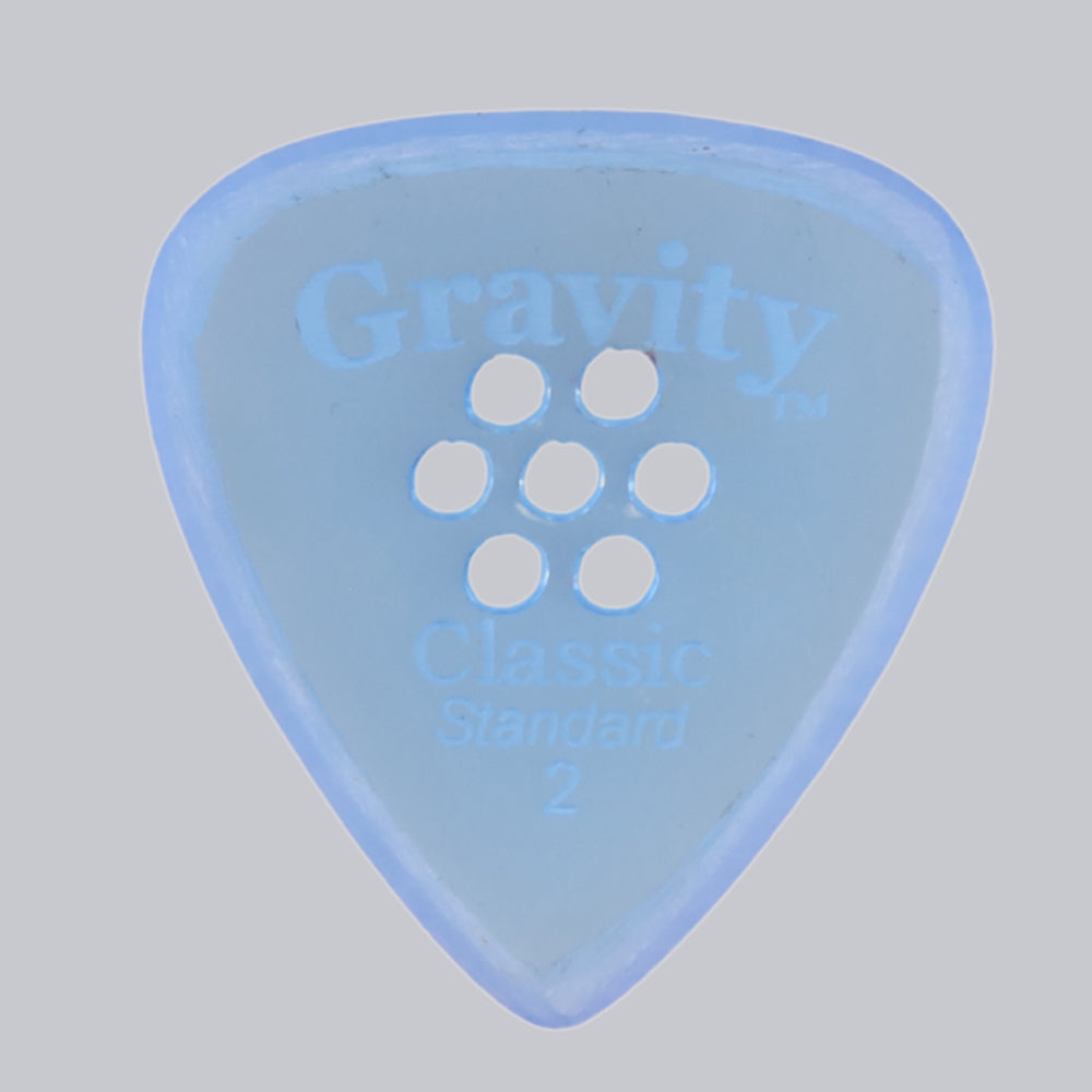 Gravity グラビティClassic big Mini ギターピックGCLB2MM blue 多孔デザイン 1枚入り