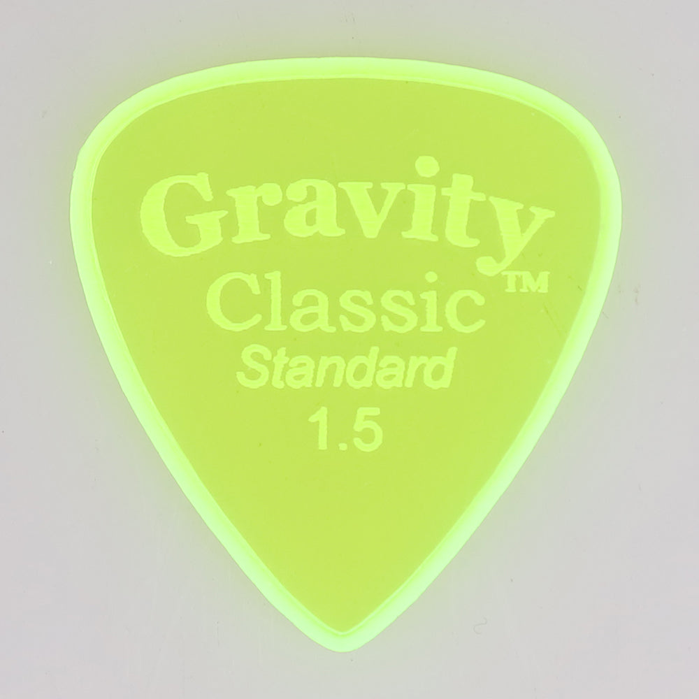 Gravity グラビティClassic Standard ギターピックGCLS15M fluorescent green 1枚入り