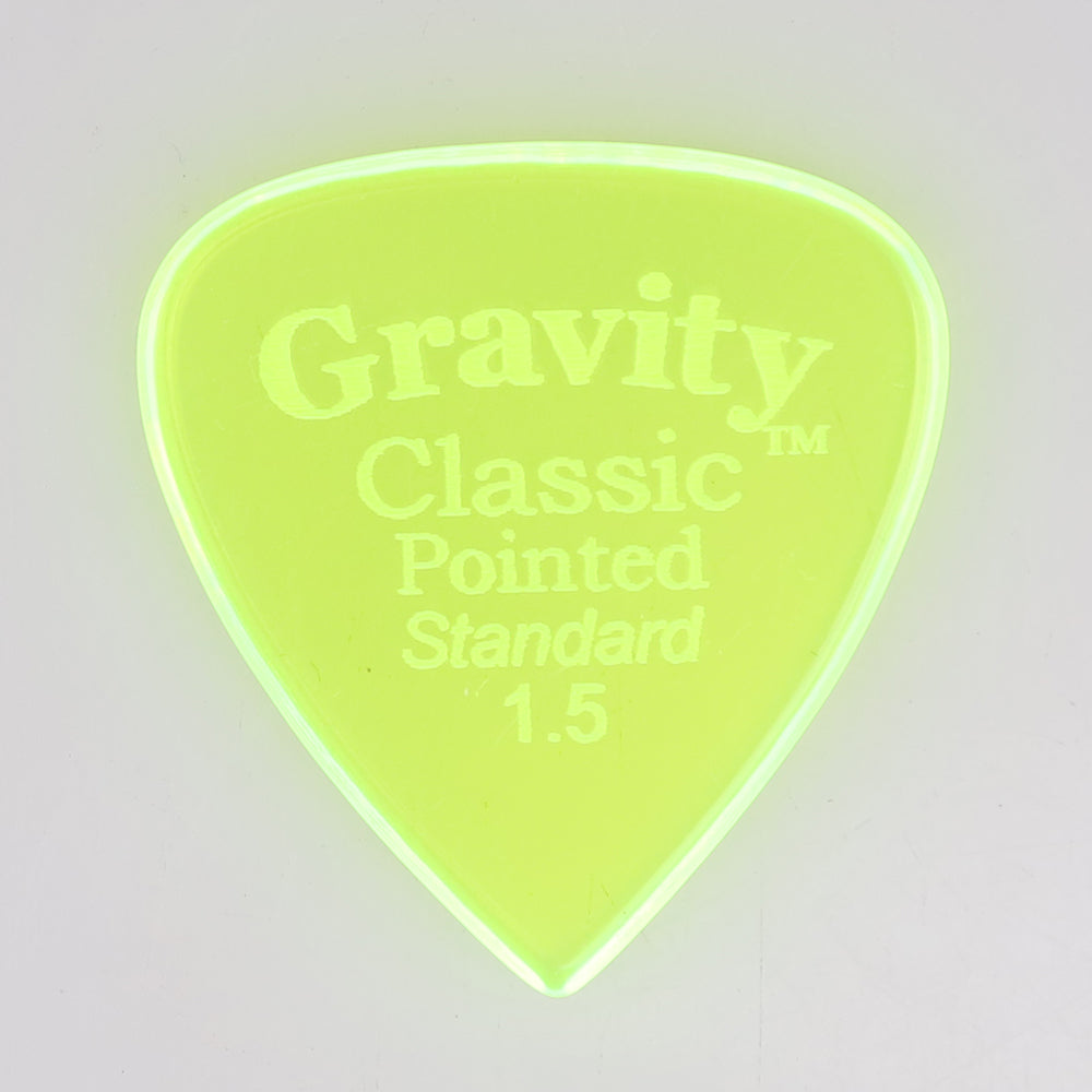 Gravity グラビティClassic Pointed Standard ギターピック GCPS15P green 1枚入り
