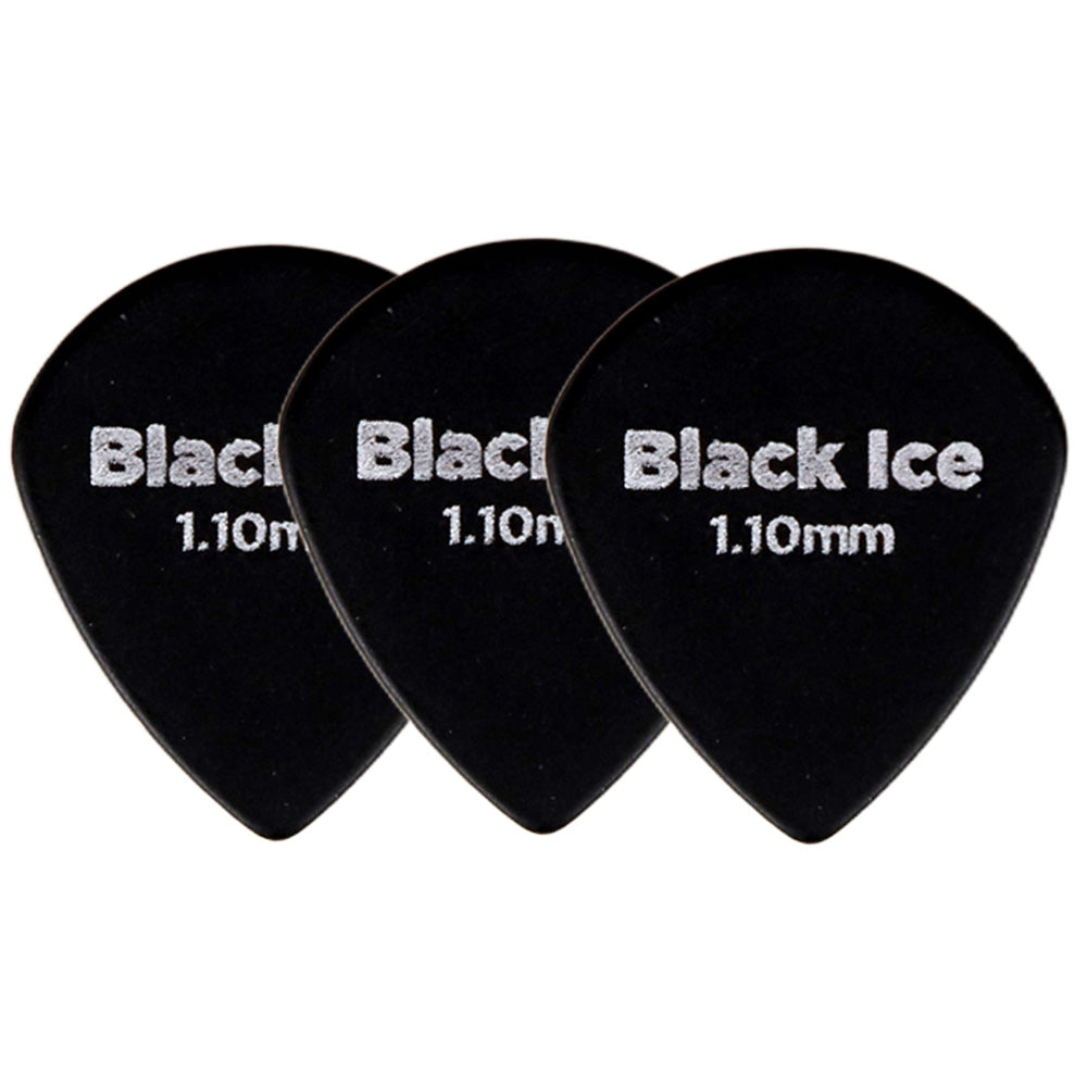 D'Addario Black Ice Jazzギターピック 3枚入り ジャズタイプ Delrin製