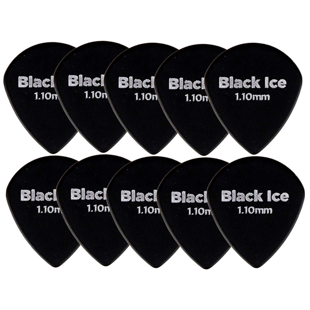 D'Addario Black Ice Jazzギターピック 10枚入り ジャズタイプ Delrin製
