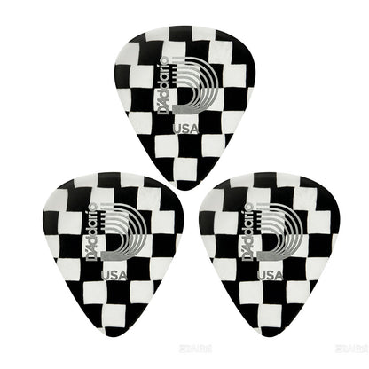 D'addario ダダリオ チェック柄セルロイドギターピック 4種類の厚さ 1CCB2/4/6/7