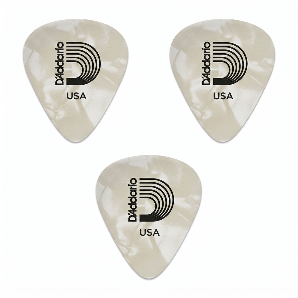 D'addario ダダリオ ホワイトセルロイドギターピック 4種類の厚さ 1CWP2/4/6/7