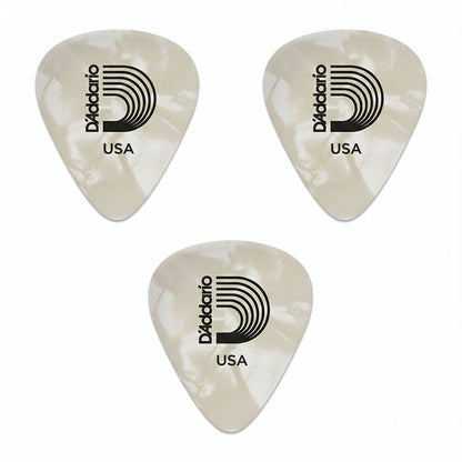 D'addario ダダリオ ホワイトセルロイドギターピック 4種類の厚さ 1CWP2/4/6/7