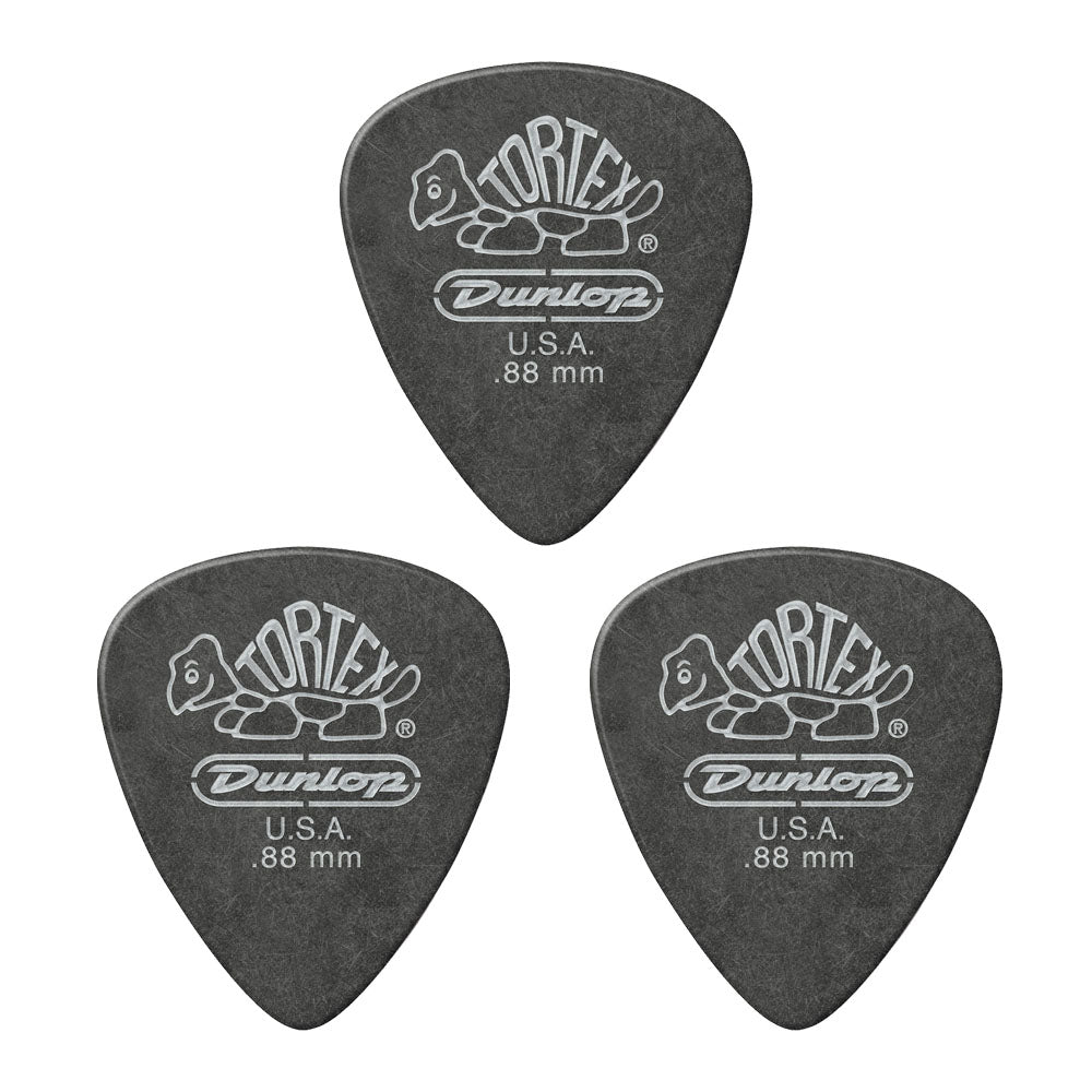 JIM Dunlop Tortex べっ甲柄 ブラックシルバー スタンダード ギターピック 488R 3枚入り