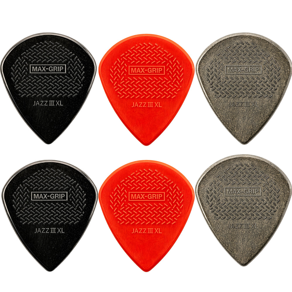 Jim Dunlop MAX-GRIP Jazz III XL ギターピック 6枚入り