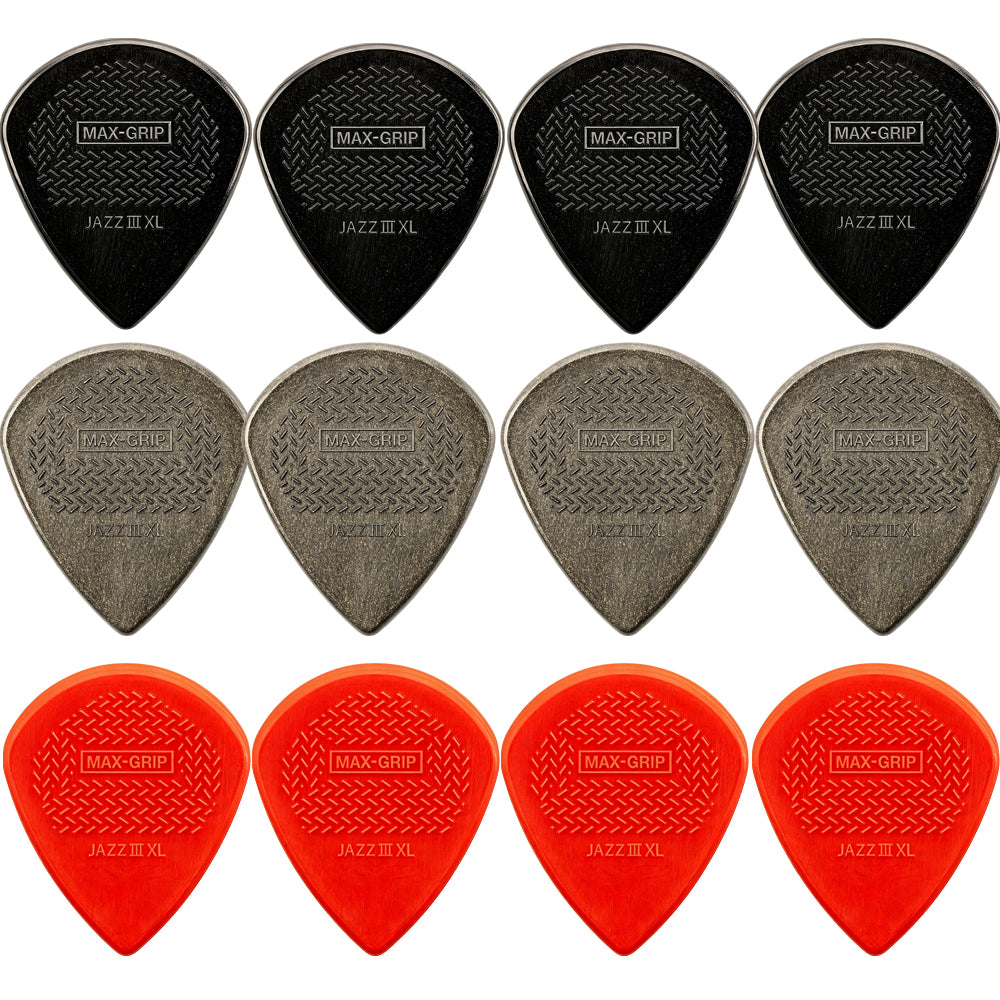 Jim Dunlop MAX-GRIP Jazz III XL ギターピック 12枚入り