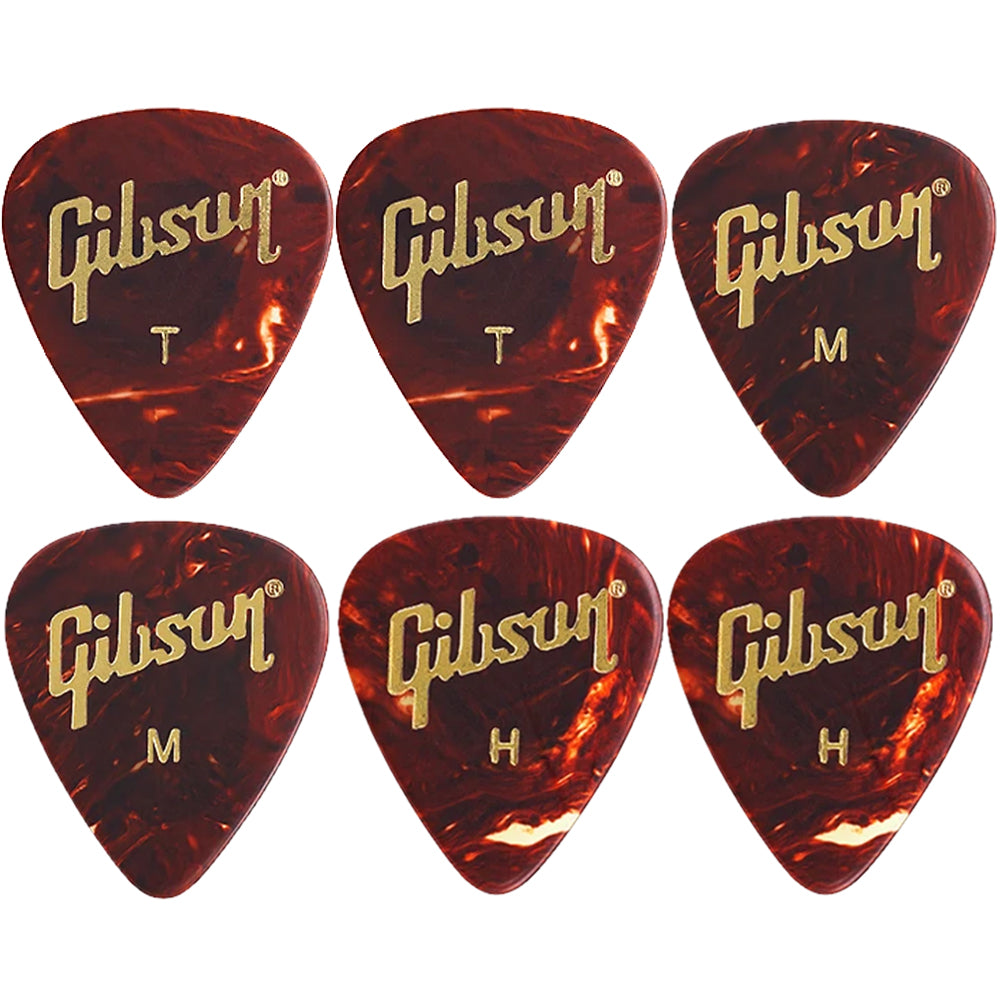 Gibson Tortoise  Celluloid ギターピック APRT12-74 6枚入り
