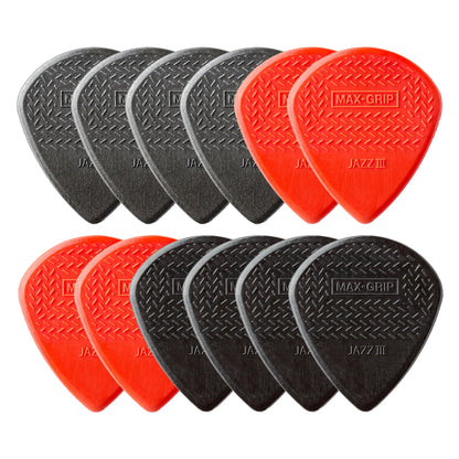 Jim Dunlop ジム ダンロップ 471R MAX-GRIP JAZZ III ギターピック 12枚入り