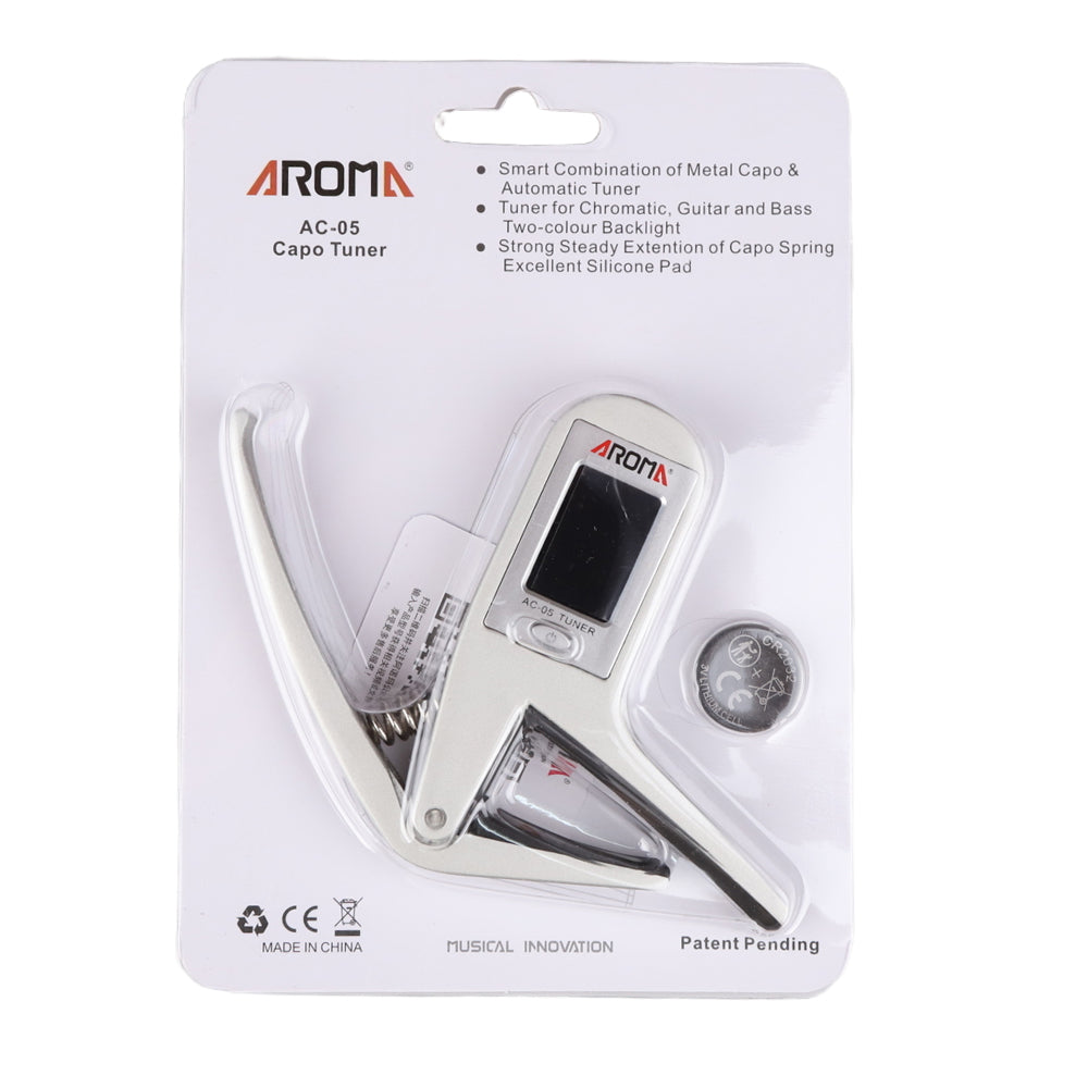 AROMA アロマ AC-05 アコースティックギター  用カポタスト 銀色