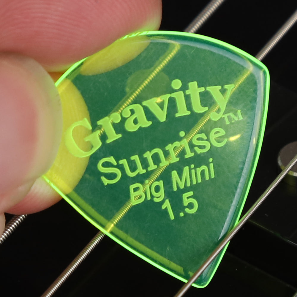 Gravity グラビティ Sunrise big mini ギターピック GSUB15P green 滑り止め耐久性 1枚入り