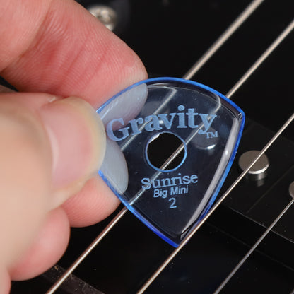 Gravity グラビティ Sunrise big mini ギターピック GSUB2PR  blue  丸穴デザイン 滑り止め耐久性 1枚入り