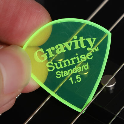 Gravity グラビティ Sunrise Standard ギターピック GSUS15M  fluorescent green滑り止め耐久性 1枚入り