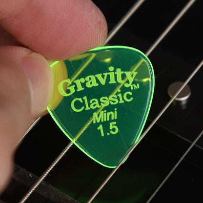 Gravity グラビティClassic Mini ギターピック JAZZ GCLM15P  fluorescent green 1枚入り