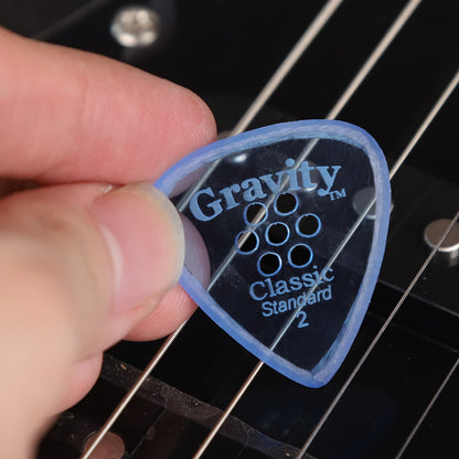 Gravity グラビティClassic big Mini ギターピックGCLB2MM blue 多孔デザイン 1枚入り
